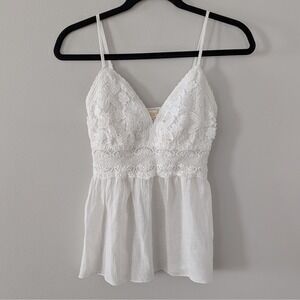 Rebellion Again Babydoll Top XTRA SMALL Y2K Fairy Boho Clean Girl Lace WHITE
